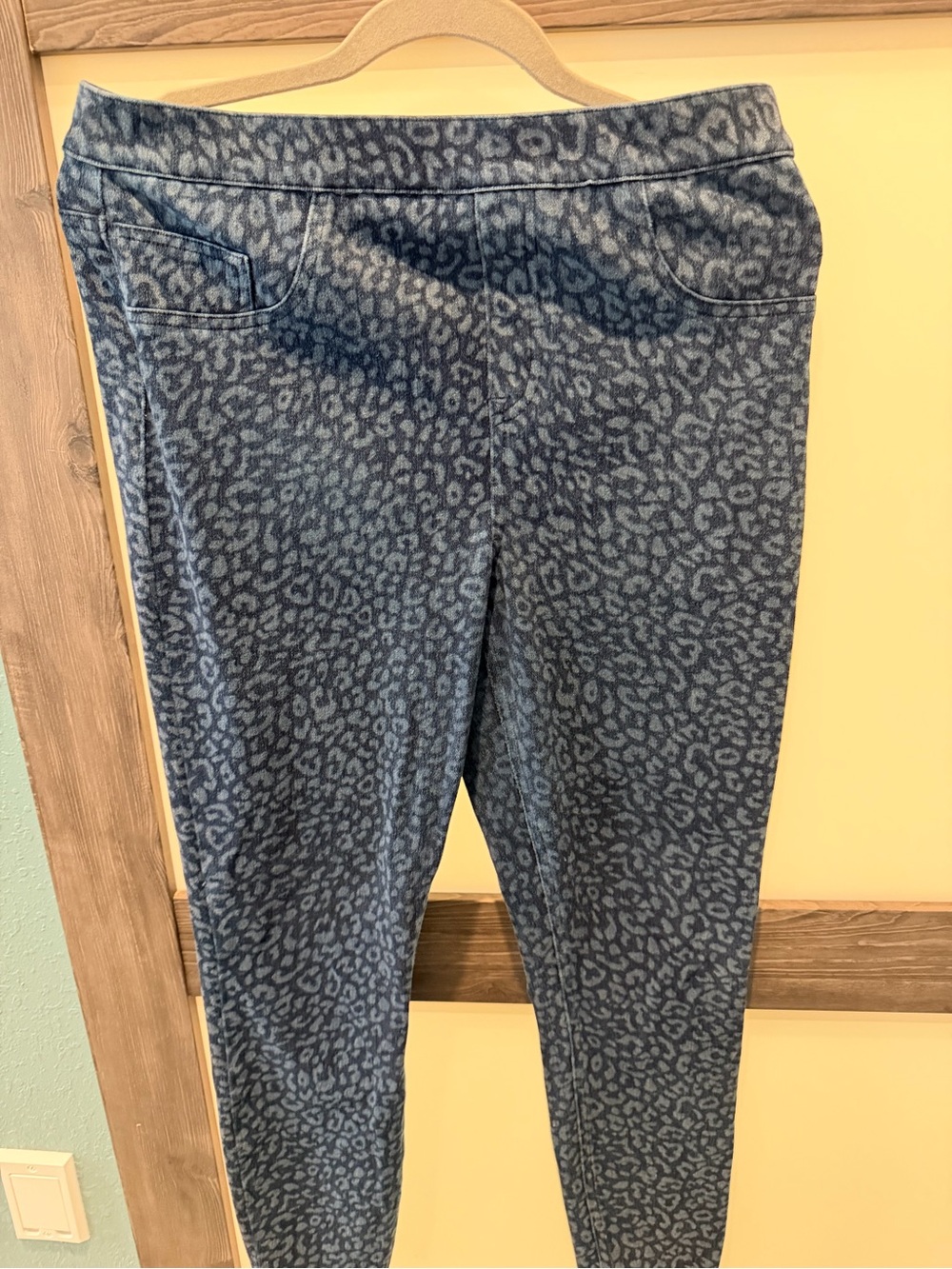 SPANX Blue Denim-Effect Ponte Leggings